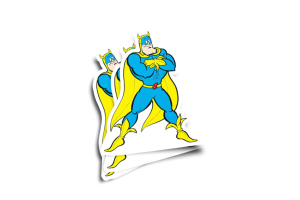 Bananaman Retro Cartoon Character Glossy Sticker - Image 2