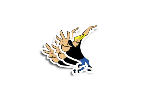 Johnny Bravo Glossy Sticker - Image 2