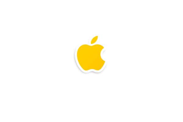 Apple Glossy Sticker - Yellow