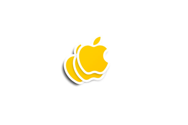 Apple Glossy Sticker - Yellow - Image 2