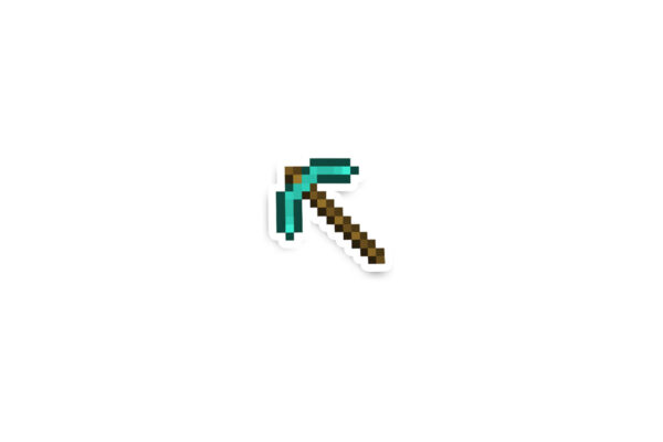 Minecraft Diamond Pickaxe Glossy Sticker