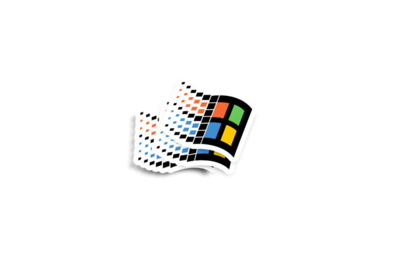 Windows Retro 1992-2001 Logo Glossy Sticker - Image 2