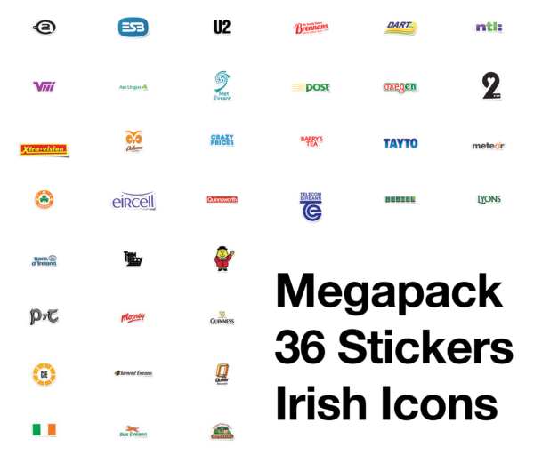 Irish Icons Megapack 36 Sticker Set Collection