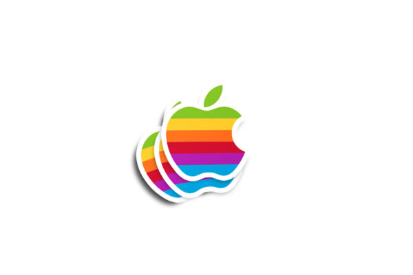 Apple Rainbow Glossy Sticker - Image 2