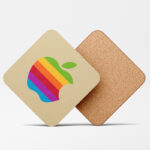 Apple Rainbow Retro Style Coaster
