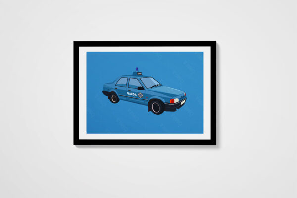 Garda Ford Escort Mk3 Retro Car Art Print