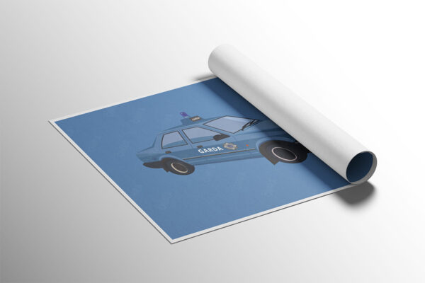 Garda Ford Escort Mk3 Retro Car Art Print - Image 3