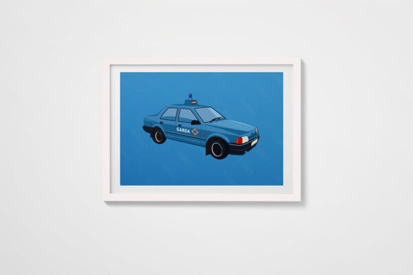 Garda Ford Escort Mk3 Retro Car Art Print - Image 2