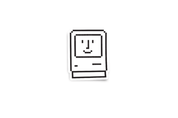 Apple Happy Mac Macintosh Icon Glossy Sticker