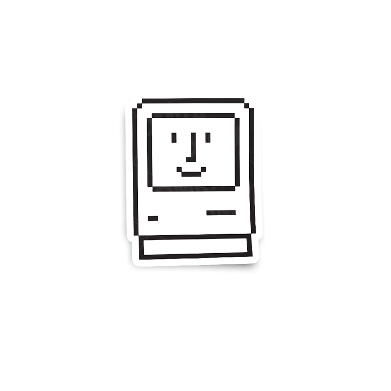 Apple Happy Mac Macintosh Icon Glossy Sticker