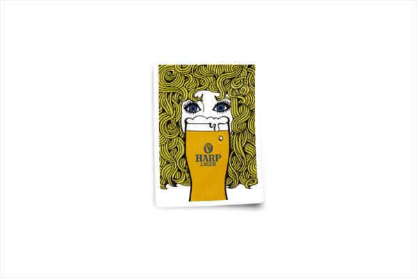 Harp Lager Tea Towel Design Glossy Sticker