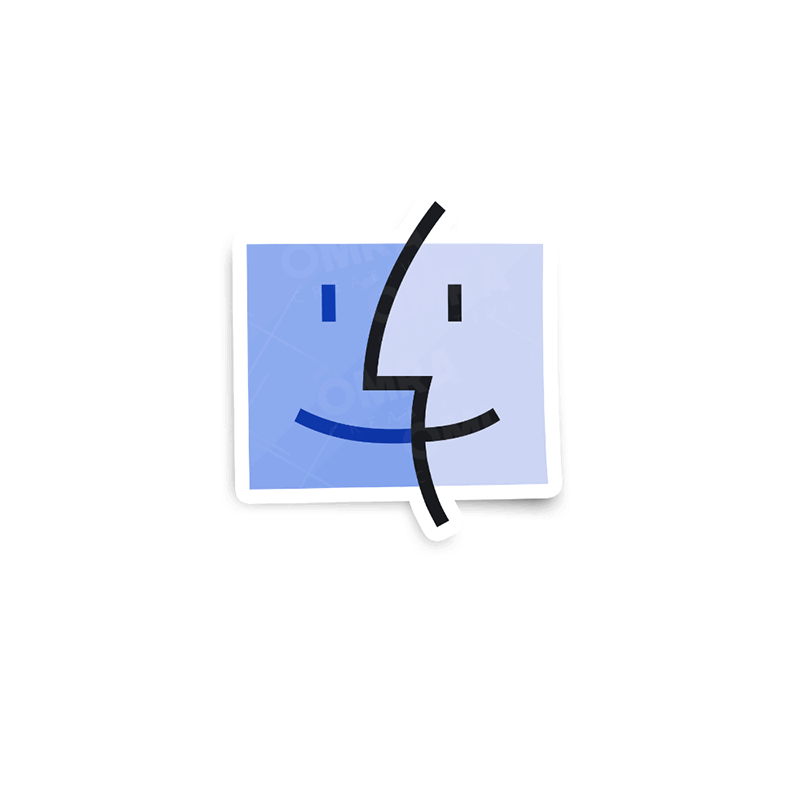 Apple Mac Macintosh Retro Finder Icon Glossy Sticker