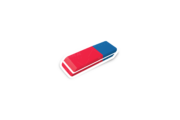 Blue and Red Rubber Eraser Glossy Sticker