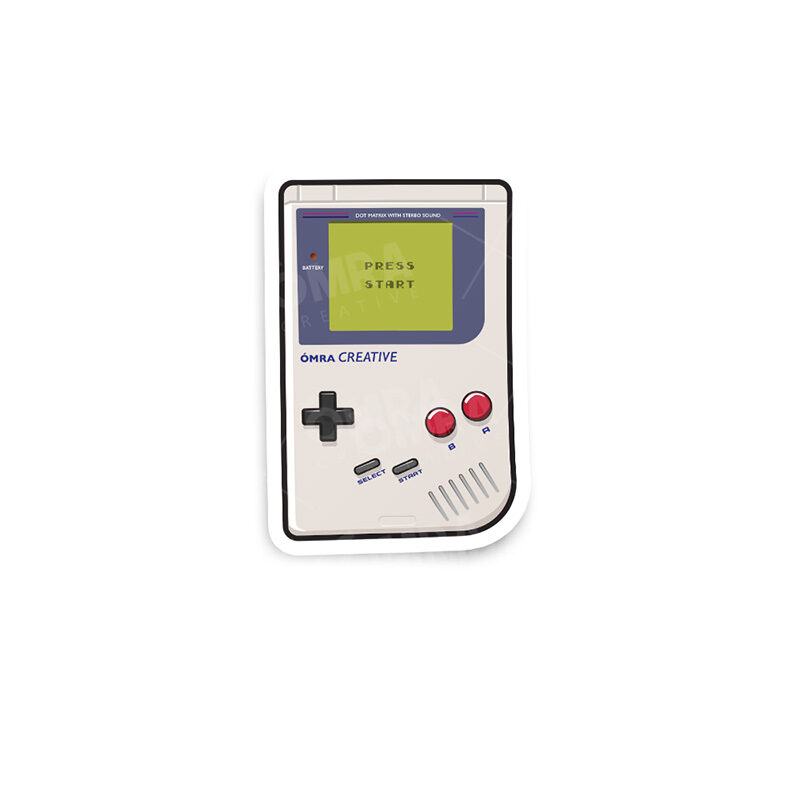 Handheld Game Console 90s Illustrated Glossy Sticker