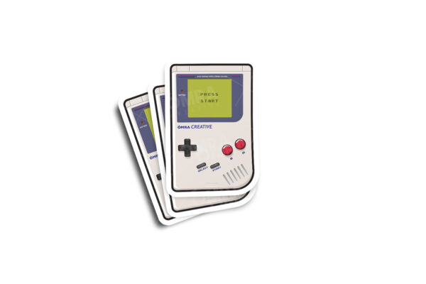 Handheld Game Console 90s Illustrated Glossy Sticker - Image 2