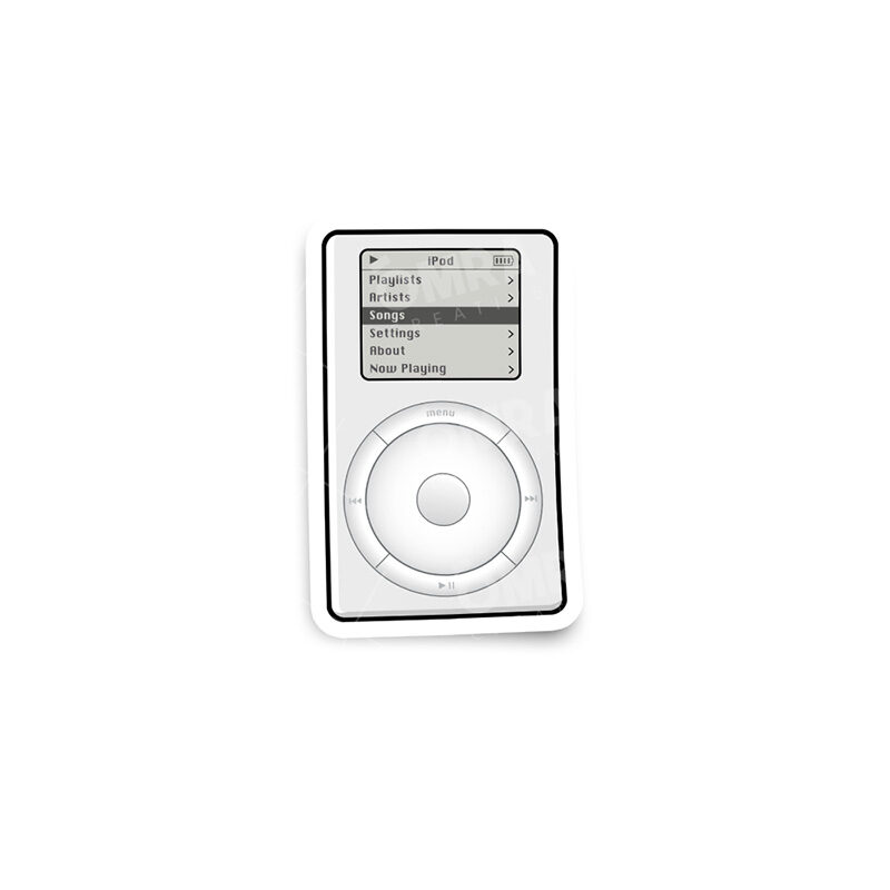 First Gen iPod Illustrated Glossy Sticker