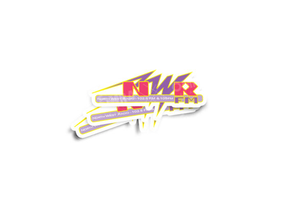 North West Radio 102.5FM - 105FM Classic Logo Glossy Sticker - Image 2