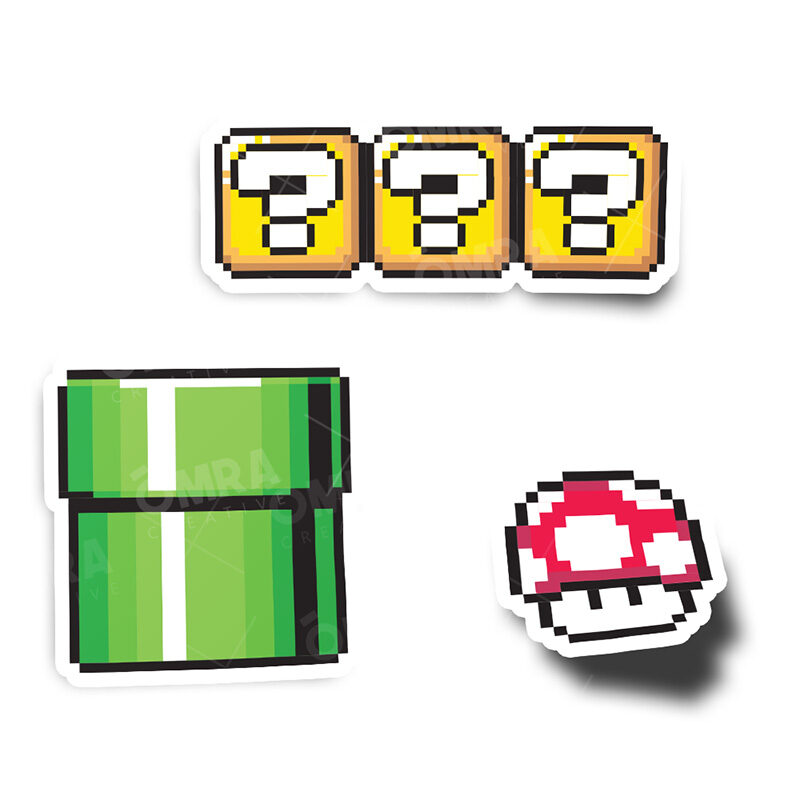 Retro Mario Sprite Pack Glossy Stickers