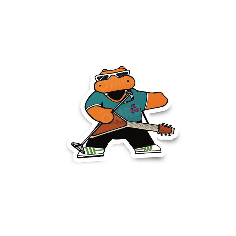 Henri Ulster Bank Guitar Playing Glossy Stickers