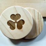 Aer Lingus Shamrock Wooden Engraved Coaster.
