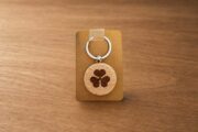 Aer Lingus Shamrock Round Wooden Keyring