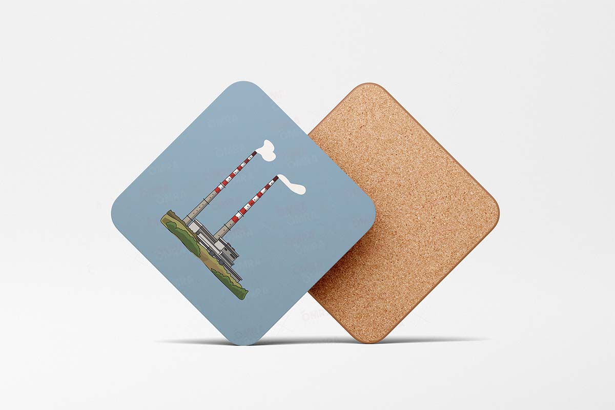 poolbegchimneys-square-coaster Poolbeg Chimneys Coaster - Image 1