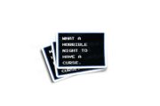 Castlevania Simons Quest "What A Horrible Night To Have A Curse" Text Box Glossy Stickers