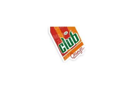 Retro Club Orange Bottle Label Glossy Stickers